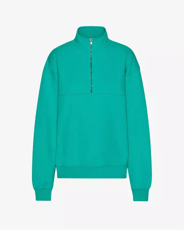 Colorful Standard Organic Quarter Zip Tropical Sea unisex grün